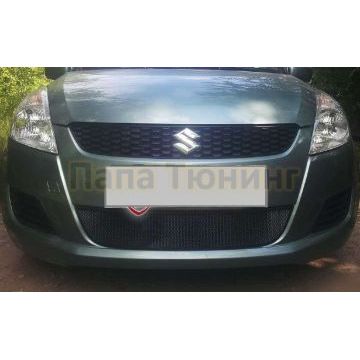 Защита радиатора черная РусСталь для Suzuki Swift 2010-2013