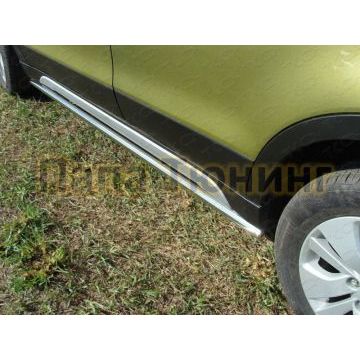 Пороги труба 42 мм ТСС для Suzuki SX4 New 2013- Пороги труба 42 мм ТСС для Suzuki SX4 New 2013-