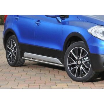 Защита штатных порогов 42 мм Rival для Suzuki SX4 2013-2016