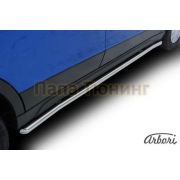 Защита штатных порогов с загибами 42 мм Slitkoff для Suzuki SX4 2013- Защита штатных порогов с загибами 42 мм Slitkoff для Suzuki SX4 2013-