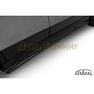 Защита штатных порогов чёрная сталь с загибами 42 мм Slitkoff для Suzuki SX4 2013- Защита штатных порогов чёрная сталь с загибами 42 мм Slitkoff для Suzuki SX4 2013-