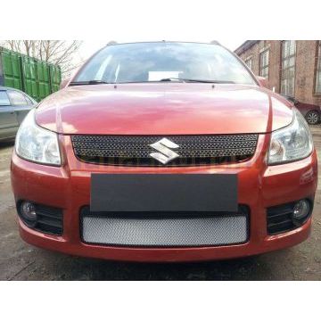Защита радиатора хром РусСталь для Suzuki SX4 (Венгрия) 2006-2007
