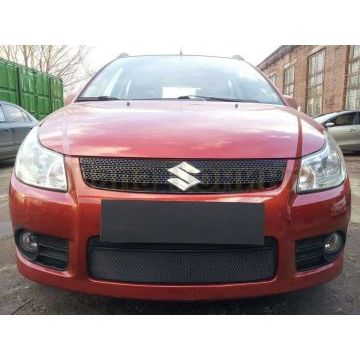 Защита радиатора черная РусСталь для Suzuki SX4 (Венгрия) 2006-2007