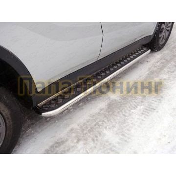 Пороги с площадкой алюминиевый лист 42 мм ТСС для Suzuki Vitara 2015- Пороги с площадкой алюминиевый лист 42 мм ТСС для Suzuki Vitara 2015-
