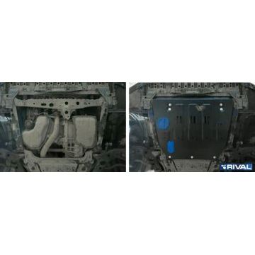 Защита картера и КПП Rival для 3,5 сталь 2 мм для Toyota Alphard 2008-