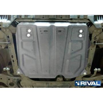 Защита картера + КПП Rival алюминий 4 мм для Toyota Corolla, V - 1.6; 1.8 2007-