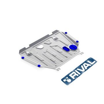 Защита картера + КПП Rival алюминий 4 мм для Toyota Corolla, V - 1.6; 1.8; Увеличенная 2007-