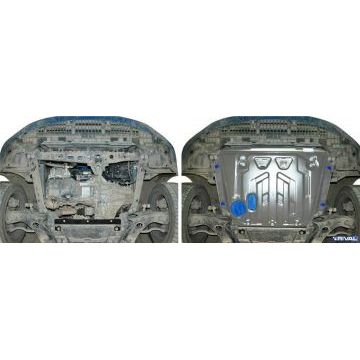 Защита картера + КПП Rival алюминий 4 мм для Toyota Corolla, V - 1.6; 1.8; Увеличенная 2007-