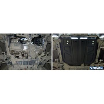 Защита картера + КПП Rival сталь 2 мм для Toyota Auris, V - 1.6; 1.8 2007-2016