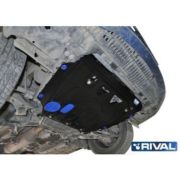 Защита картера + КПП Rival сталь 2 мм для Toyota Auris, V - 1.6; 1.8; Увеличенная 2007-2016