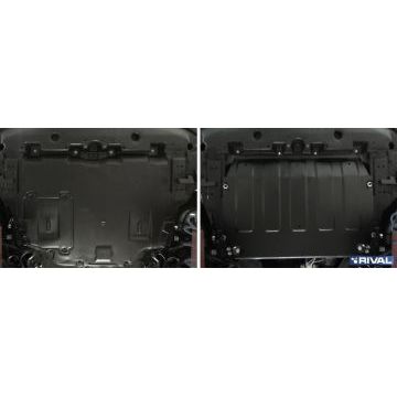 Защита картера + КПП сталь Rival для Toyota C-HR, V - 1.2t; 1.8h; 2.0; передний привод 2018-/Lexus UX 200, V - 2.0 2019-
