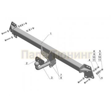 Фаркоп Avtos для Toyota Camry 2007-2018 Фаркоп Avtos для Toyota Camry 2007-2018