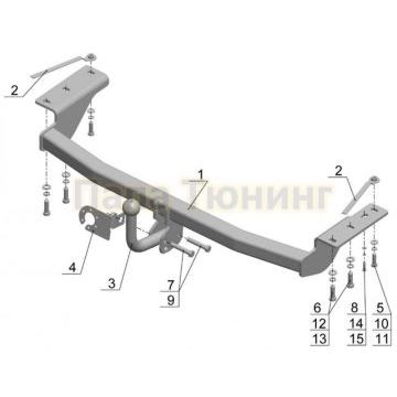 Фаркоп Avtos для Toyota Corolla 2002-2007 Фаркоп Avtos для Toyota Corolla 2002-2007