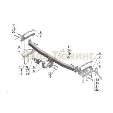 Фаркоп Avtos для Toyota Corolla 2002-2007 Фаркоп Avtos для Toyota Corolla 2002-2007