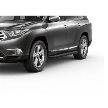 Пороги алюминиевые Rival Black-Premium для Toyota Highlander 2007-2014