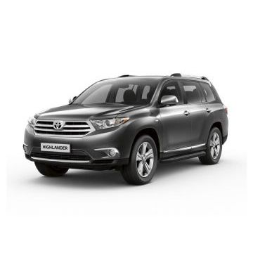 Пороги алюминиевые Rival Black-Premium для Toyota Highlander 2007-2014