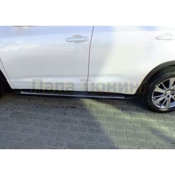 Пороги алюминиевые OEM Tuning для Toyota Highlander 2014-2016