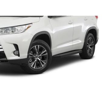 Пороги алюминиевые Rival Black-Premium для Toyota Highlander 2014-2020