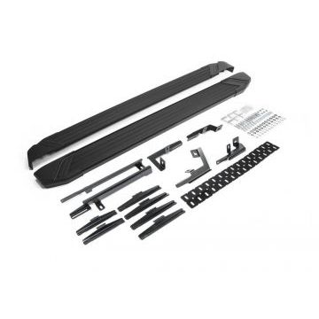 Пороги алюминиевые Rival Black New для Toyota Highlander 2014-2020