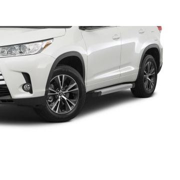 Пороги алюминиевые Rival Silver New для Toyota Highlander 2014-2020