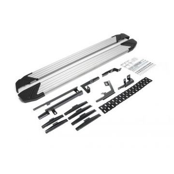 Пороги алюминиевые Rival Silver New для Toyota Highlander 2014-2020