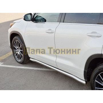 Пороги труба d57 вариант 3 РусСталь для Toyota Highlander 2017-2020