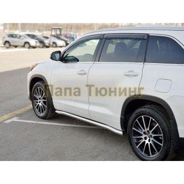 Пороги труба d57 вариант 3 РусСталь для Toyota Highlander 2017-2020