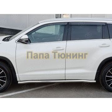 Пороги труба d57 вариант 3 РусСталь для Toyota Highlander 2017-2020
