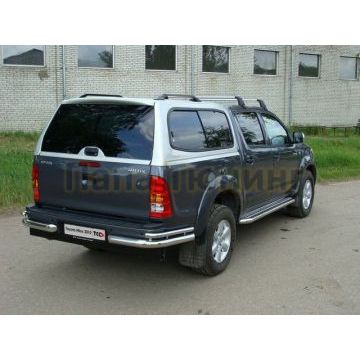 Защита задняя двойные уголки 76-42 мм ТСС для Toyota Hilux 2008-2011