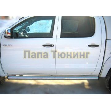 Пороги труба d76 вариант 2 РусСталь для Toyota Hilux 2008-2015