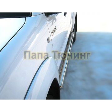 Пороги труба d76 вариант 3 РусСталь для Toyota Hilux 2008-2015