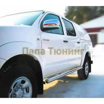 Пороги труба d76 вариант 3 РусСталь для Toyota Hilux 2008-2015