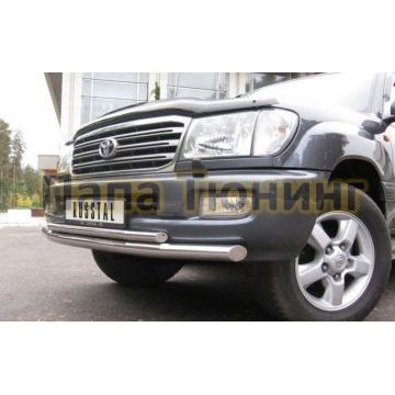 Защита передняя двойная d76-d42 РусСталь для Toyota Land Cruiser 100 1998-2007