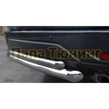 Защита заднего бампера двойная d57-d42 РусСталь для Toyota Land Cruiser 100 1998-2007