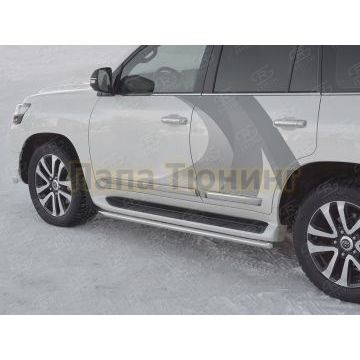 Защита штатных порогов d42 для Toyota Land Cruiser 200 Excalibur 2017-