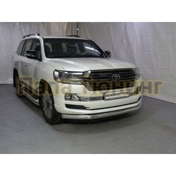 Защита переднего бампера 76 мм ТСС для Toyota Land Cruiser 200 Excalibur 2017-
