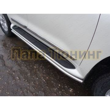 Защита штатных порогов 51 мм ТСС для Toyota Land Cruiser 200 Excalibur 2017- Защита штатных порогов 51 мм ТСС для Toyota Land Cruiser 200 Excalibur 2017-