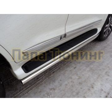 Защита штатных порогов 60 мм ТСС для Toyota Land Cruiser 200 Excalibur 2017- Защита штатных порогов 60 мм ТСС для Toyota Land Cruiser 200 Excalibur 2017-