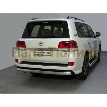 Защита заднего бампера овальная 75х42 мм ТСС для Toyota Land Cruiser 200 Excalibur 2017- Защита заднего бампера овальная 75х42 мм ТСС для Toyota Land Cruiser 200 Excalibur 2017-