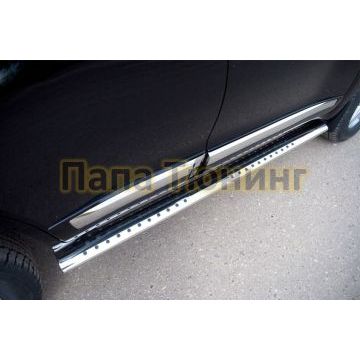 Пороги труба овальная с проступью 120х60 мм РусСталь для Toyota Land Cruiser 200 2012-2015