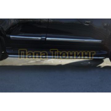 Защита штатных порогов d42 рейсталинг 2014 РусСталь для Toyota Land Cruiser 200 2012-2015
