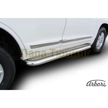 Пороги с площадкой алюминиевый лист 76 мм Slitkoff для Toyota Land Cruiser 200 2012-2015 Пороги с площадкой алюминиевый лист 76 мм Slitkoff для Toyota Land Cruiser 200 2012-2015