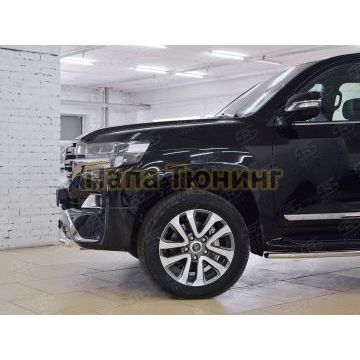 Защита переднего бампера надписью d57 РусСталь для Toyota LC 200 Executive 2016-