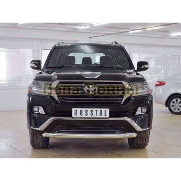 Защита переднего бампера d76 РусСталь для Toyota LC 200 Executive 2016-