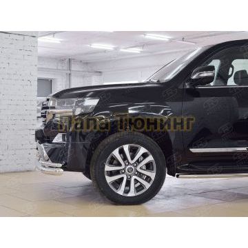 Защита передняя двойная d76-d42 РусСталь для Toyota LC 200 Executive 2016-