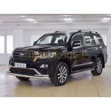 Защита передняя двойная d76-d42 РусСталь для Toyota LC 200 Executive 2016-