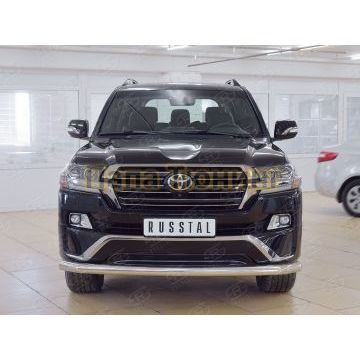 Защита переднего бампера d76 РусСталь для Toyota LC 200 Executive 2016-