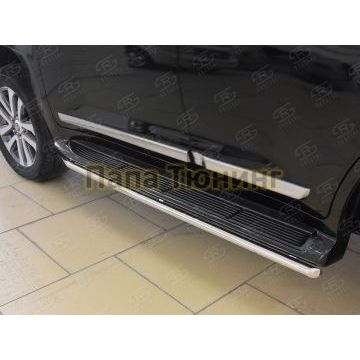 Защита штатных порогов d42 РусСталь для Toyota LC 200 Executive 2016-