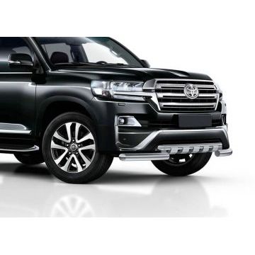 Защита передняя двойная с накладками 76-57 мм Rival для Toyota Land Cruiser 200 Executive 2016-2017