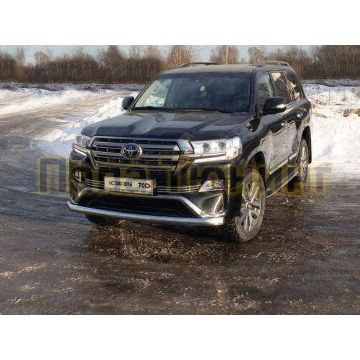 Защита передняя овальная длинная 75х42 мм ТСС для Toyota Land Cruiser 200 Executive 2016- Защита передняя овальная длинная 75х42 мм ТСС для Toyota Land Cruiser 200 Executive 2016-